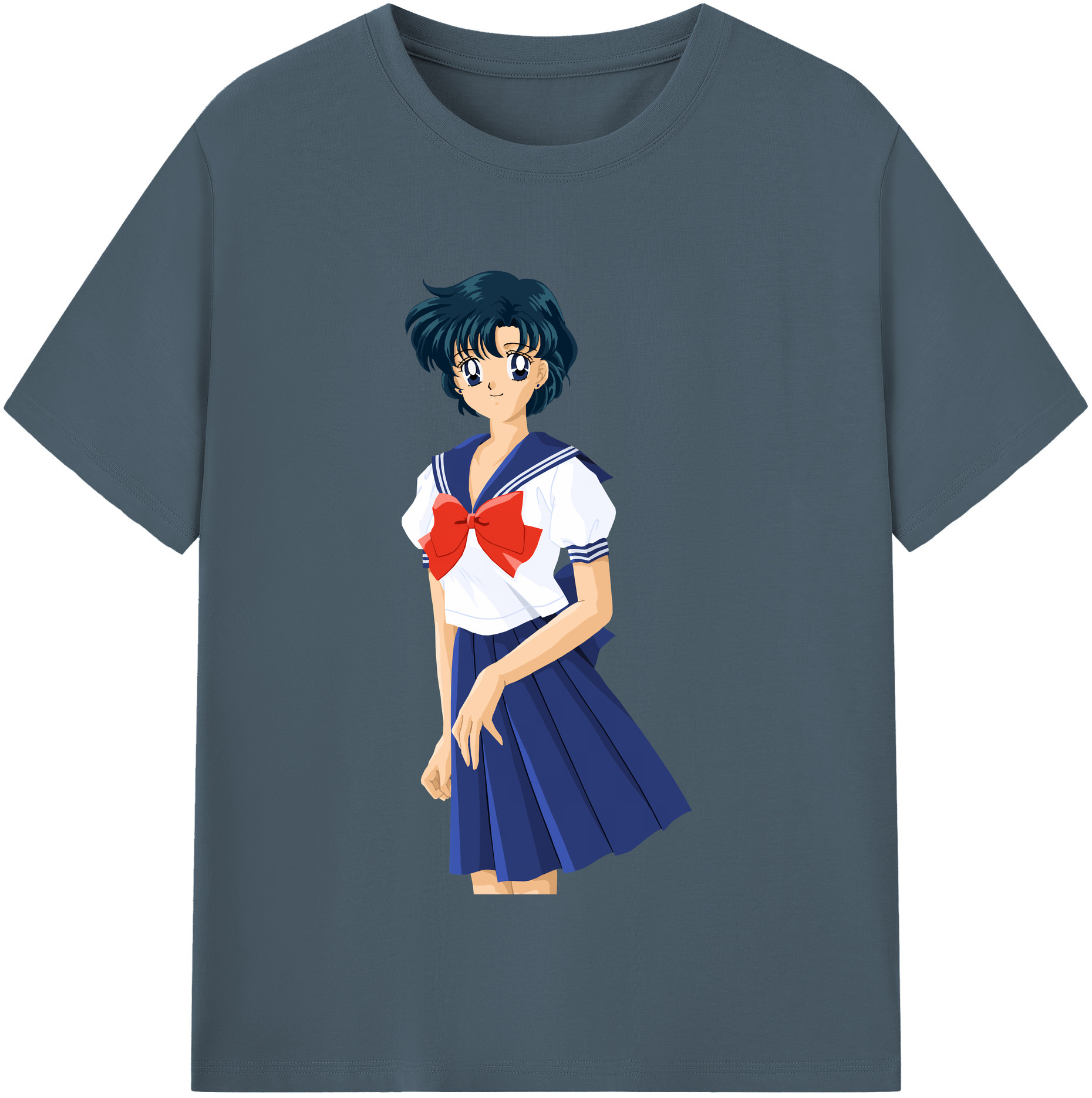 （画像用） 美少女戦士セーラームーン 水野 亜美 みずの あみ Sailor Moon Mizuno Ami 綿100％半袖Tシャツ（フロントプリント）